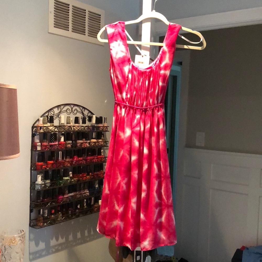 Calvin Klein pink and white dress